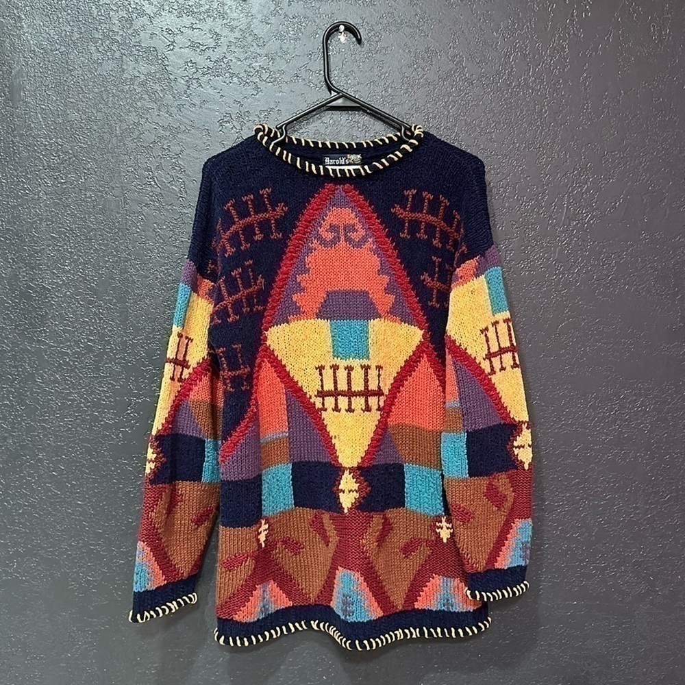 HAROLD’S Vintage Tribal Native Knit Multicolored Men’s Sweater Size M/L